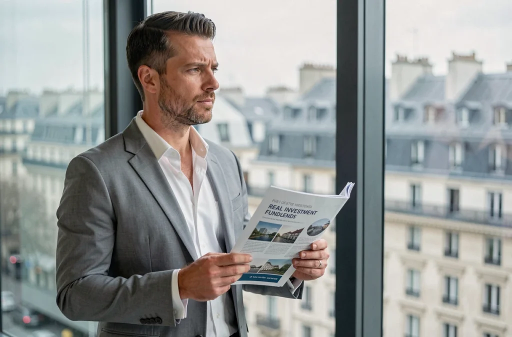 Investisseur immobilier réfléchissant à la diversification de son épargne via des SCPI en assurance-vie